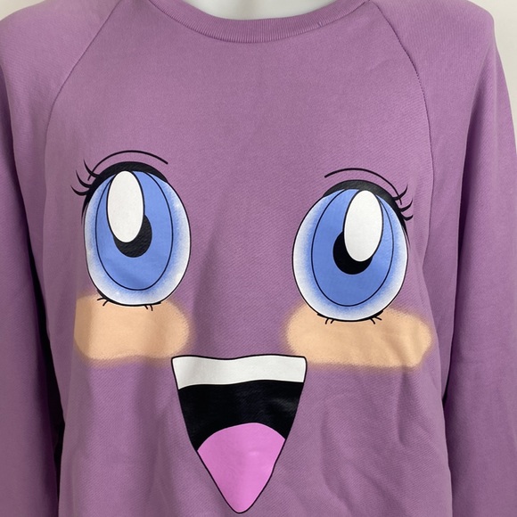 LIBERAL YOUTH MINISTRY LYM01T122 WOMENS EMOJI SWEATSHIT LILAC SIZE M - Picture 4 of 12